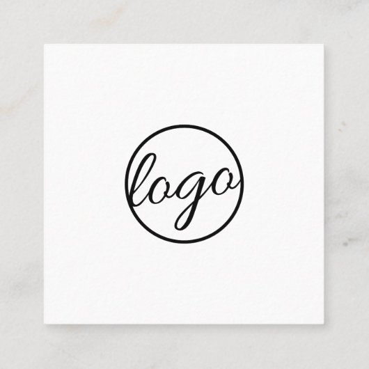 Eenvoudige minimalistische social media iconen mod vierkante visitekaartje (Achterkant)