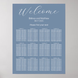 Eenvoudige Minimalistische Stofblauwe Trouw Stoele Poster