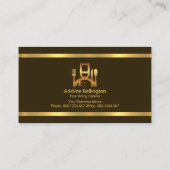 Eenvoudige minimalistische striktere Gold Line-voe Visitekaartje (Achterkant)
