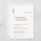 Eenvoudige minimalistische terracotta Bold Script Kaart (Voorkant)