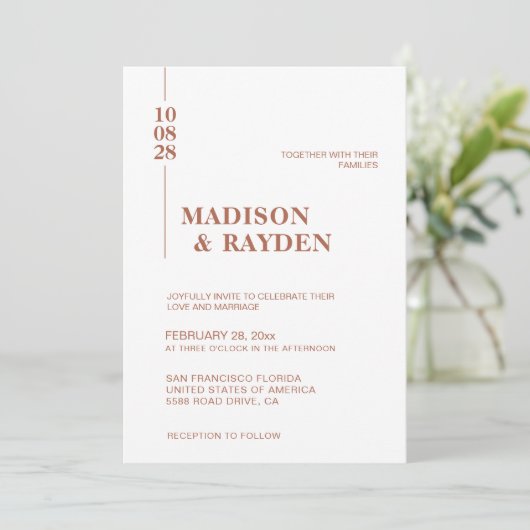 Eenvoudige minimalistische terracotta Bold Script Kaart (Staand voorkant)