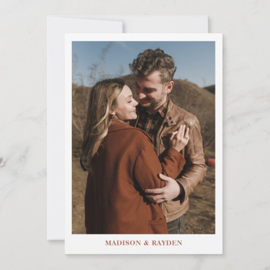 Eenvoudige minimalistische terracotta Bold Script Kaart (Achterkant)