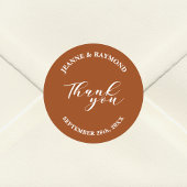 Eenvoudige minimalistische terracotta bruiloft gun ronde sticker