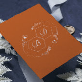 Eenvoudige minimalistische terracotta bruiloft uit kaart