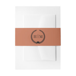 Eenvoudige Minimalistische Terracotta Klei Monogra Uitnodigingen Wikkel