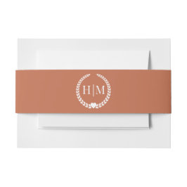 Eenvoudige Minimalistische Terracotta Klei Monogra Uitnodigingen Wikkel