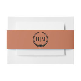 Eenvoudige Minimalistische Terracotta Klei Monogra Uitnodigingen Wikkel