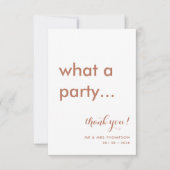 Eenvoudige minimalistische terracotta Wedding Bedankkaart (Voorkant)