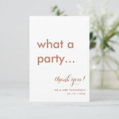 Eenvoudige minimalistische terracotta Wedding Bedankkaart (Staand voorkant)