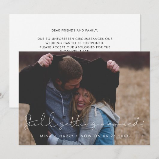 Eenvoudige minimalistische Toch nog steeds trouwen Aankondiging (Voorkant / Achterkant)