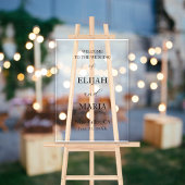 Eenvoudige minimalistische transparante bruiloft w acryl bord