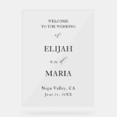 Eenvoudige minimalistische transparante bruiloft w acryl bord (Voorkant)