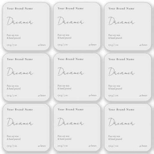 Eenvoudige Minimalistische Transparante Kaars Vier Sticker (Voorkant)