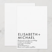 Eenvoudige minimalistische trendelegant zwart wit kaart (Voorkant / Achterkant)