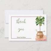 Eenvoudige Minimalistische Tropische Plant Bedankkaart (Voorkant)