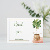 Eenvoudige Minimalistische Tropische Plant Bedankkaart (Staand voorkant)