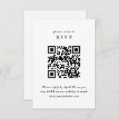 Eenvoudige Minimalistische Trouw-RSvp met QR-code Informatiekaartje (Voorkant / Achterkant)