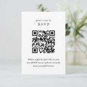 Eenvoudige Minimalistische Trouw-RSvp met QR-code Informatiekaartje (Staand voorkant)