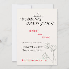 Eenvoudige Minimalistische Trouw Uitnodiging