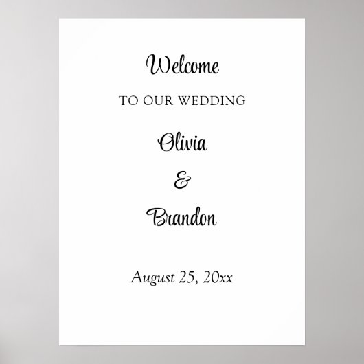 Eenvoudige Minimalistische Trouw Welkomstposter Poster (Voorkant)