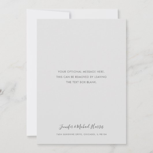 Eenvoudige minimalistische trouwfoto bedankkaart (Achterkant)