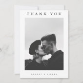 Eenvoudige minimalistische trouwfoto bedankkaart (Voorkant)