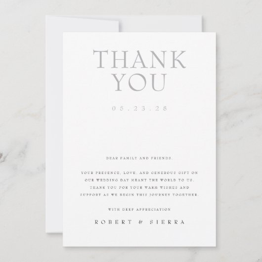 Eenvoudige Minimalistische Trouwfoto Bedankkaart (Achterkant)