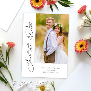 Eenvoudige Minimalistische Trouwfoto Save the Date