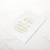 Eenvoudige Minimalistische Trouwontbijt Goud    Folie Uitnodiging (Gedraaid)