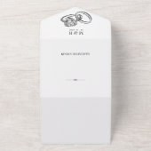 Eenvoudige minimalistische trouwring all in one uitnodiging (Buitenkant)