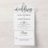 Eenvoudige minimalistische trouwring all in one uitnodiging (Binnen)