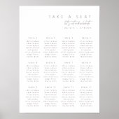 Eenvoudige Minimalistische Trouwstoelindeling Poster (Voorkant)