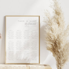 Eenvoudige Minimalistische Trouwstoelindeling Poster