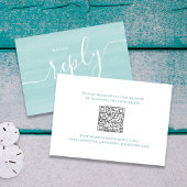 Eenvoudige minimalistische Turquoise RSVP Reactie 