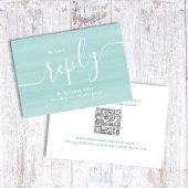 Eenvoudige minimalistische Turquoise RSVP Reactie