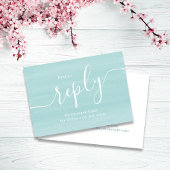 Eenvoudige minimalistische Turquoise RSVP Reactie