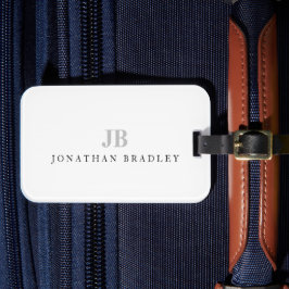 Eenvoudige minimalistische tweeletterige monogram bagagelabel