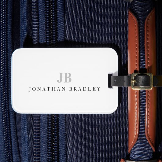 Eenvoudige minimalistische tweeletterige monogram bagagelabel (Voorkant Insitu 4)