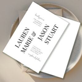 Eenvoudige minimalistische typografie Black Weddin Kaart