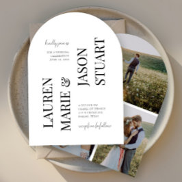 Eenvoudige minimalistische typografie Black Weddin Kaart