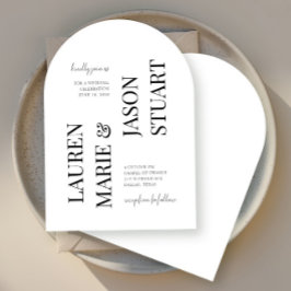 Eenvoudige minimalistische typografie Black Weddin Kaart