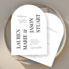 Eenvoudige minimalistische typografie Black Weddin Kaart