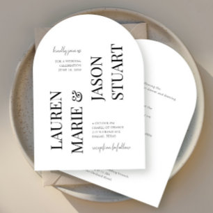 Eenvoudige minimalistische typografie Black Weddin Kaart