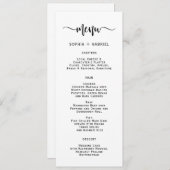 Eenvoudige minimalistische typografie Bruiloft Men Menu (Voorkant / Achterkant)