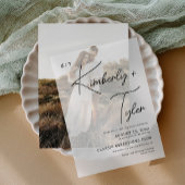 Eenvoudige minimalistische typografie casual bruil vellum uitnodigingen