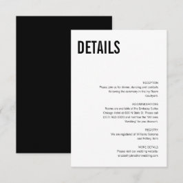 Eenvoudige & Minimalistische Typografie Huwelijksd Informatiekaartje