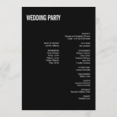 Eenvoudige & Minimalistische Typografie Huwelijksp Programmakaart (Achterkant)