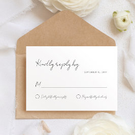 Eenvoudige minimalistische typografie Modern Wit S RSVP Kaartje