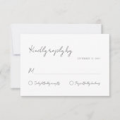 Eenvoudige minimalistische typografie Modern Wit S RSVP Kaartje (Voorkant)