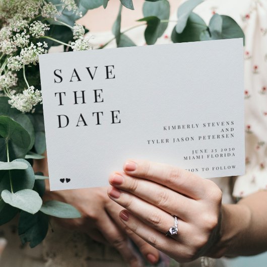 Eenvoudige minimalistische typografie moderne brui save the date